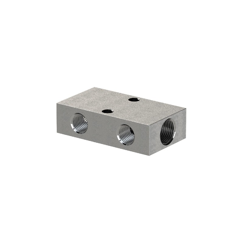 Aluminium Verteilerblock• 2 x 3/8`` 4 x 1/4`` • Riegler 112553