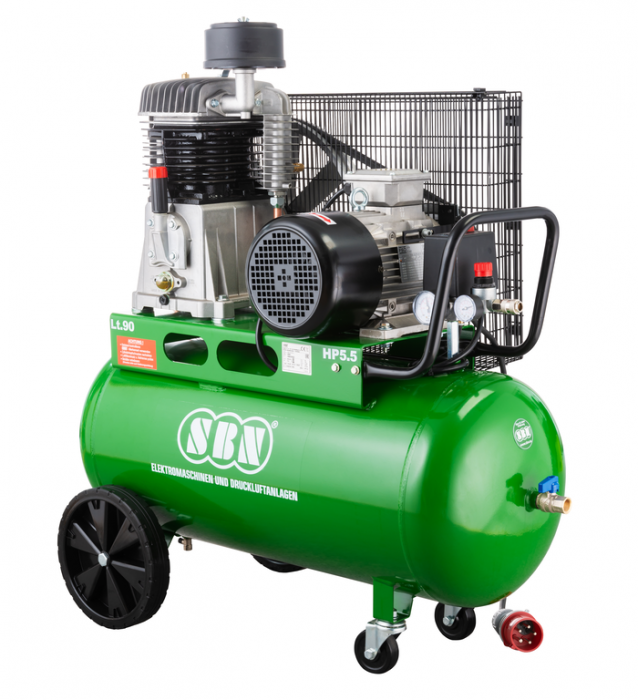 SBN Kolbenkompressor 900/10/2/90 D400V - fahrbar - 4KW