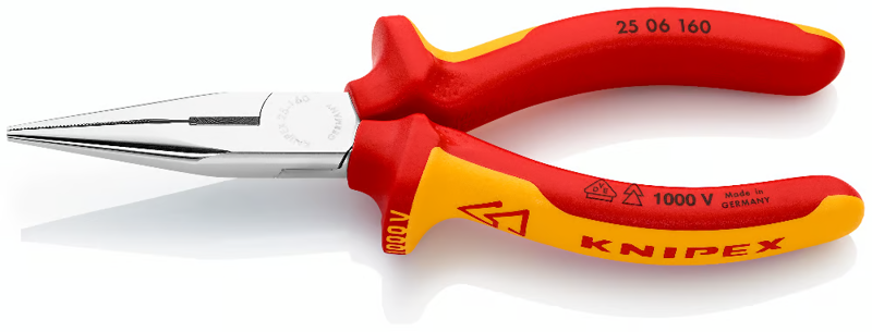 Flachrundzange mit Schneide - VDE• 200mm • Knipex • 26 16 200