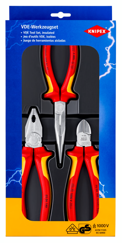 VDE-Zangenset 3tlg. • ``Elektro Paket``• Knipex • 00 20 12