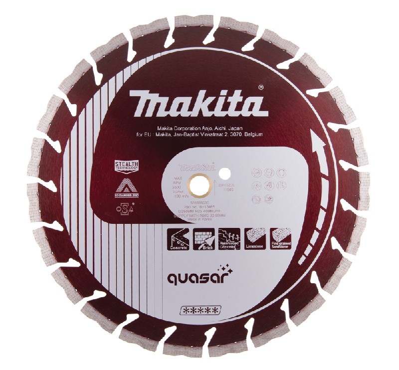 Diamanttrennscheibe Quasar 350mmMakita B-13465 • 3,0 mm Schnittstärke • Nass und trocken • Beton & Gestein