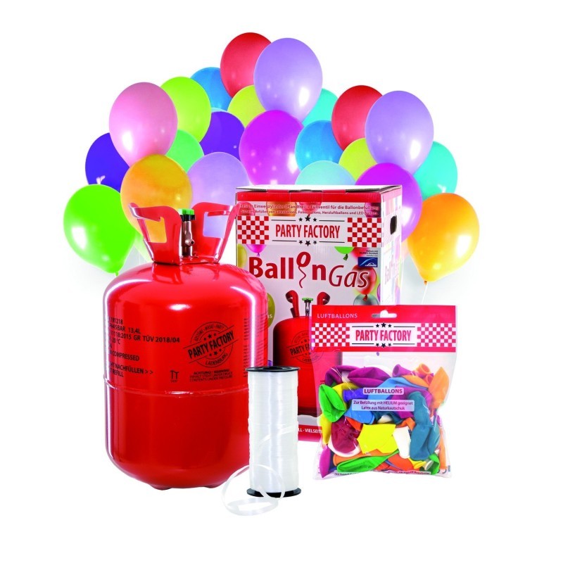 Ballongas - Einweg Set• mit 30 Latexballons • UN1046