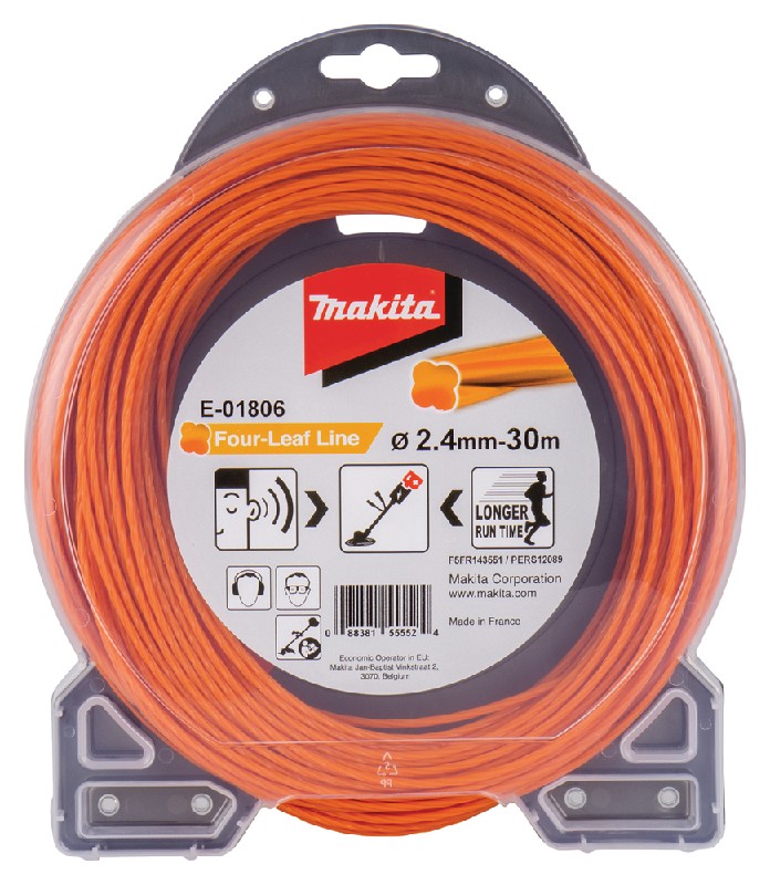 Mähfaden Four-Leaf 2,4mm x 30mMakita E-01806 - geräuschreduziert