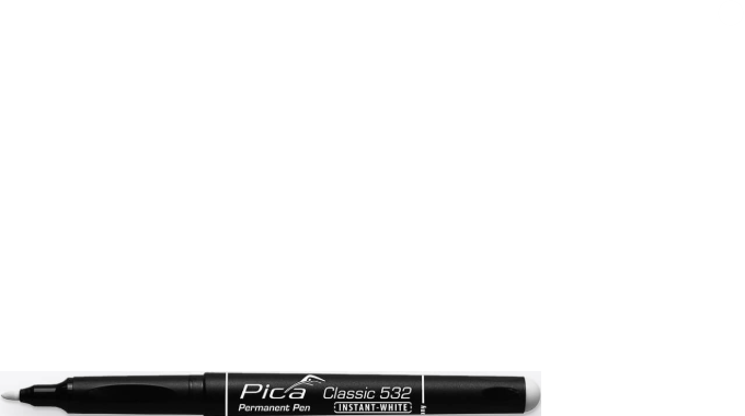 Pica Instant White 532 Permanent Marker• weiß • 1-2mm • Rundspitze