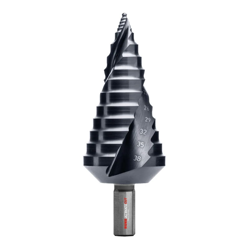 Ulitmatecut Stufenbohrer HSS • Gr. 3• 9,0 - 38,0mm • RUnaTEC Flowstep® Spitze • Ruko • 101653P
