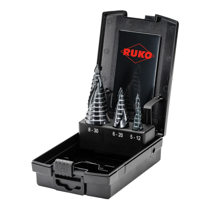 Ulitmatecut Stufenbohrer-Satz HSS• RUnaTEC Flowstep® Spitze • 3-tlg. • Ruko • 101626PRO