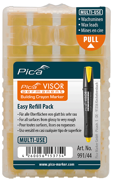Pica Visor permanent - Easy Refill Pack• gelb • 4 Stück • 991/44