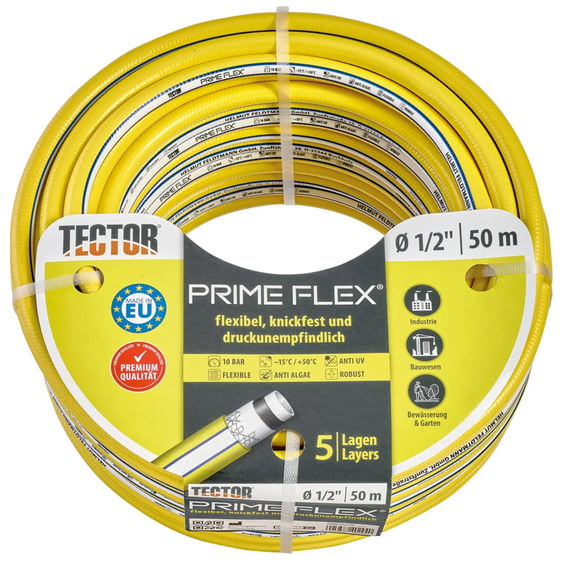 Abschnitt - PVC Wasserschlauch Ø3/4``PRIME FLEX • gelb/blau • F-6355
