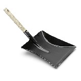 Kehrschaufel • schwarz• Metall lackiert • mit Holzgriff