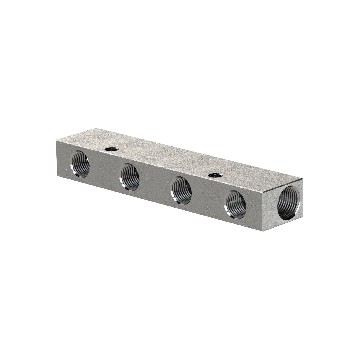 Aluminium Verteilerblock• 2 x 3/8`` 2 x 1/4`` • Riegler 112532