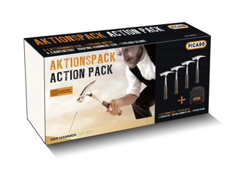 4x Picard Latthammer / Charierte - 810g• Nr. 298 • geraute Bahn • DIN7239 - Aktionspack inkl. Mütze -