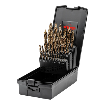 Ultimatecut Spiralbohrer-Satz HSS-Co5• Din 338 • FLOWSTEP® Spitze • 25-tlg. • Ø 1,0 - 13,0 mm • Ruko • 259215ERO