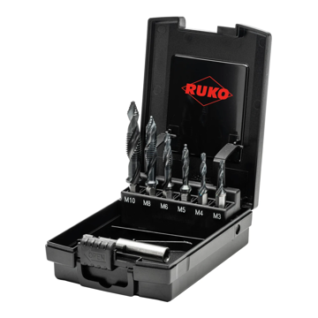 Ultimatecut Kombi-MaschinengewindebohrerSet • 7-tlg. • HSS • FLOWSTEP® Spitze • RUnaTEC • Ruko • 270620PRO