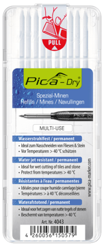 Spezialminen-Set 4043 für Pica Dry• 10x Weiß • Multiuse • Wasserstrahlfest