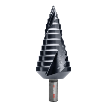 Ulitmatecut Stufenbohrer HSS • Gr. 3• 9,0 - 38,0mm • RUnaTEC Flowstep® Spitze • Ruko • 101653P